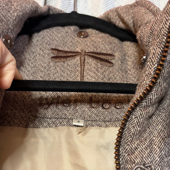 Tyler Boe Brown Herringbone Wool Blend Vest Women’s Small Zip Front - Picture 2 of 7